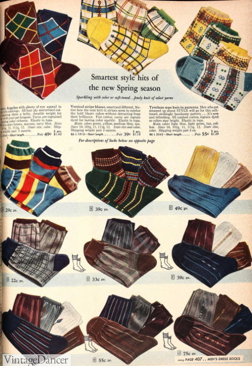 1948 pattern sport socks and dress socks