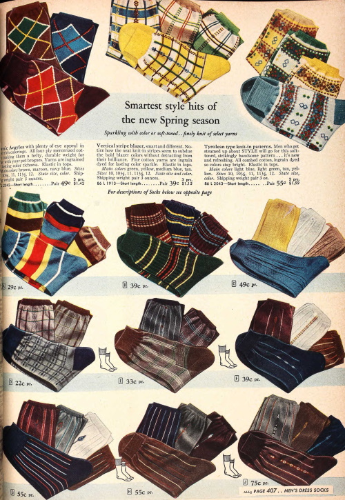 Vintage Men's Socks History1900 to 1960s