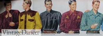 Men's 1940s western shirts, cowboy shirts