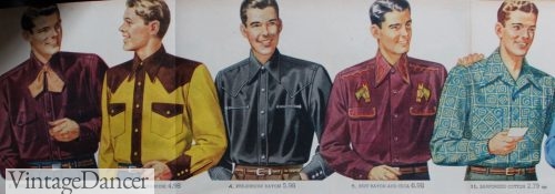 Men's 1940s western shirts, cowboy shirts