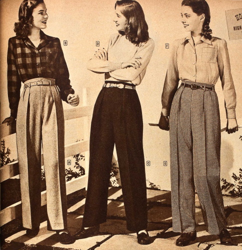 1947 teens wide leg pants and blouses
