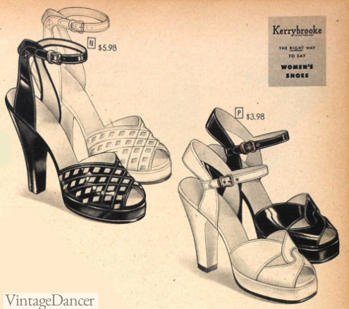 1948 platform sandal heels womens 1940s shoes almost 1950s