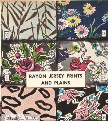 1948 rayon and jersey prints - florals and abstracts