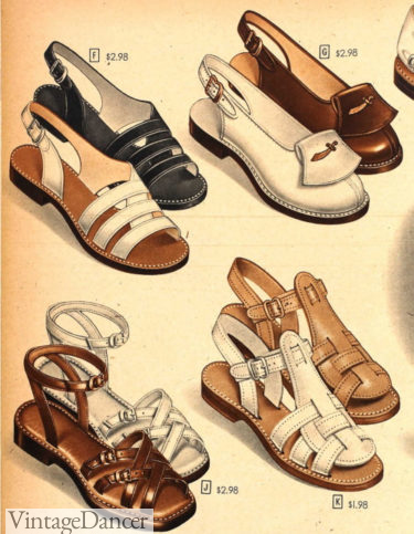 1940s sandals women shoe summer 1948 shoes footwear women