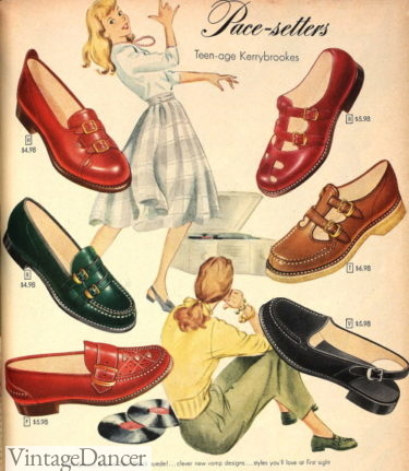 1940s slip on shoes for teen girls loafers sandals