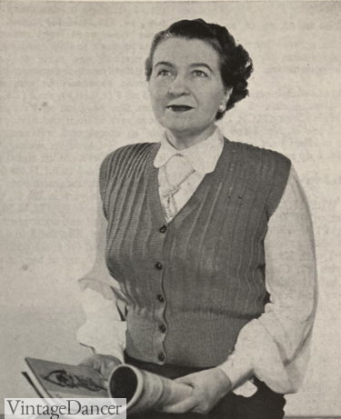 1940s women knit vest cardigan