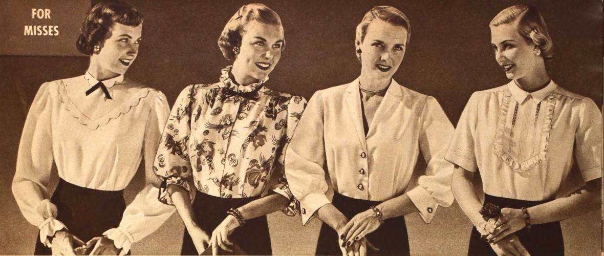 1940s womens blouse shirt tops style fashion history