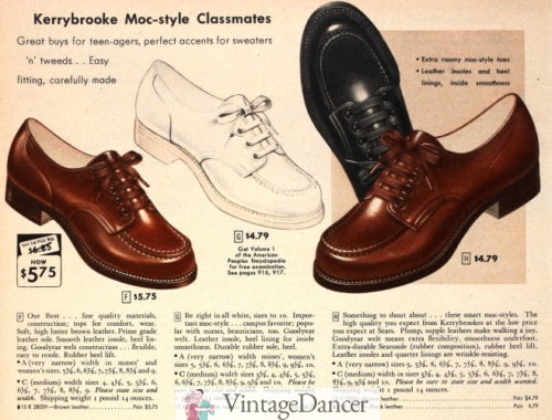 1949 low heel oxfords for teenagers