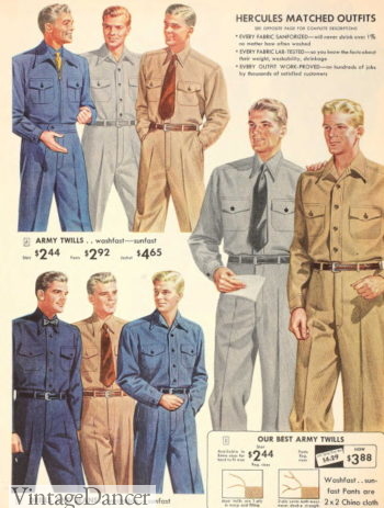 1940s mens work cloting blue collar jobs