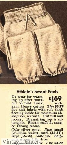 1949 men's sweat pants with elastic cuffs