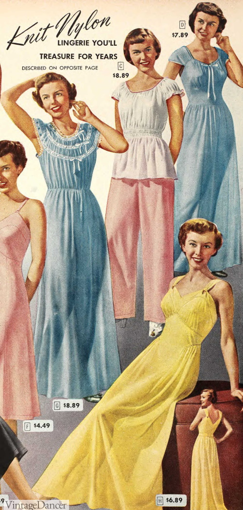 1940s Sleepwear Nightgowns, Pajamas, Robes, Bed Jackets