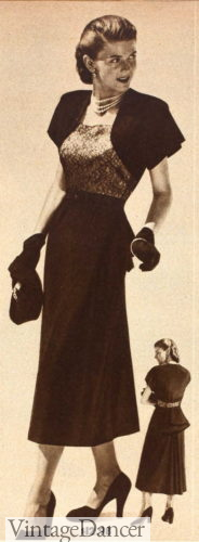 1940s party dress with bolero jacket