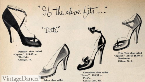 1949 1940s evening shoes formal shoes cocktail shoes prom shoes