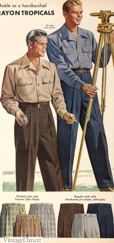 1940s Men's Work Clothes, Casual Wear