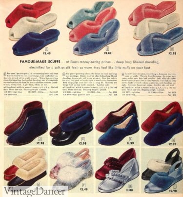 New Vintage Slippers, House Shoes, Boudoir Shoes for Ladies, Vintage Dancer