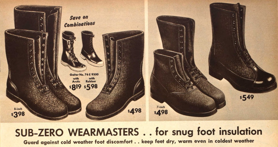 1950 felt boots men winter boots shoes 50s