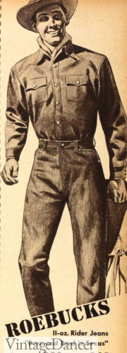 1950 men western shirt jeans