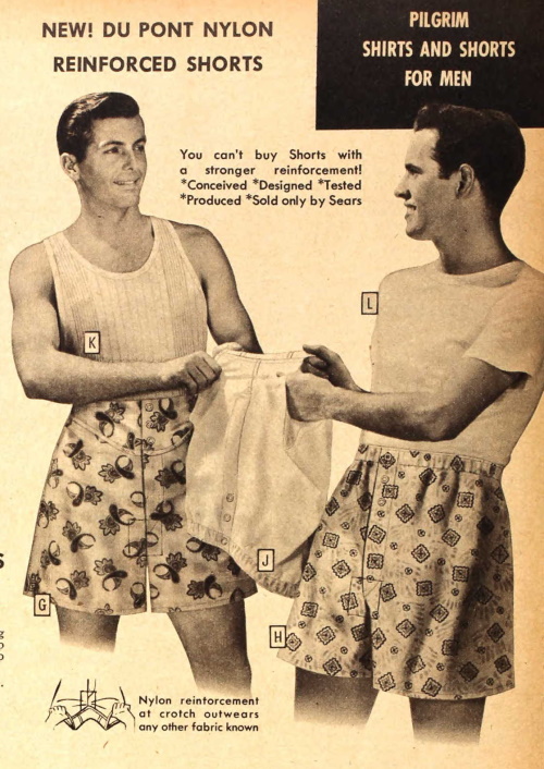 1950 mens wide leg, high waist boxer shorts in novelty prints
