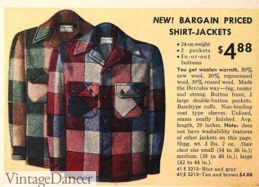 1950 mens plaid shirt-jackets shacket