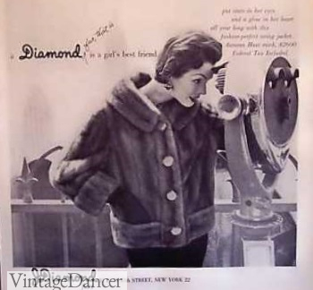 Fur mink short coat 1950s