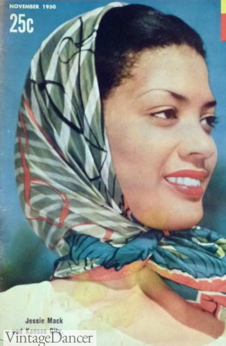 1950 headscarf of a tropical print