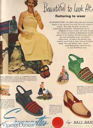 1950s wedge sandals