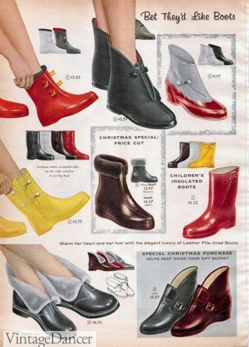 1950s rain boots and snow boots