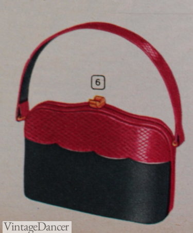 1950s black and red bag