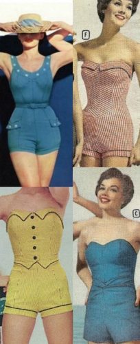 1950s Baby Doll Swimsuits aka boy short bathing suits