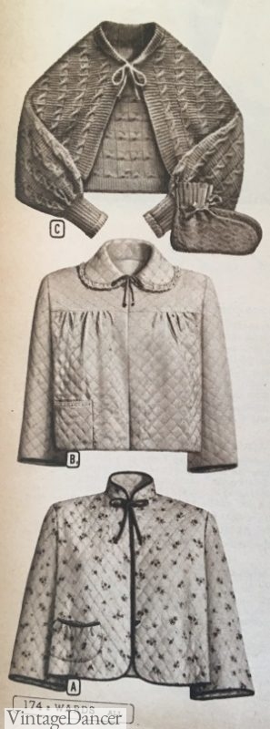 1950s Bed Jackets. Knit or quilted sleepwear