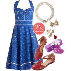 1950s style dress (best seller) and accessories all at Modcloth