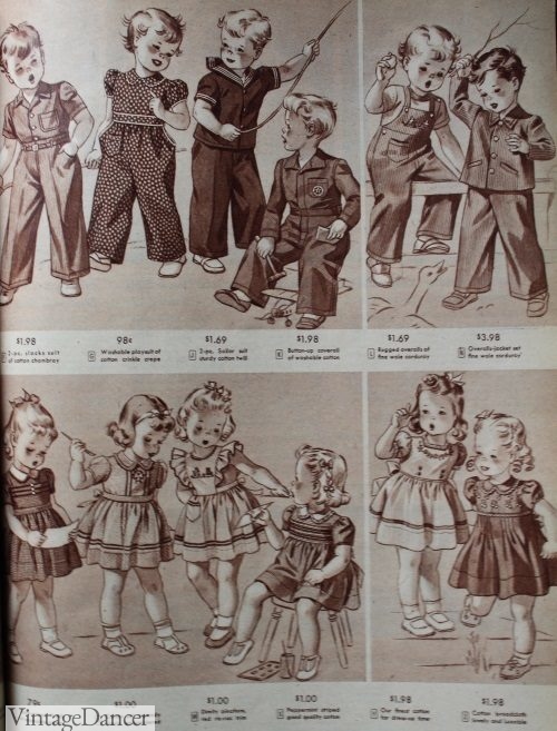 1950s boys and girls childrens toddler clothing