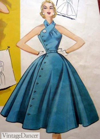This illustration demonstrates just how full the skirts were on dresses of the era