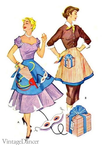 1950s aprons full swing skirt style
