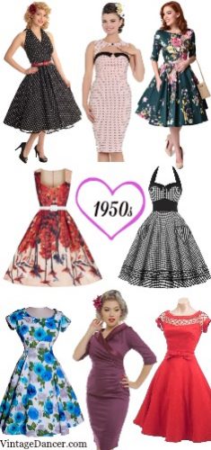 1950s dresses. New vintage inspired styles by your favorite brands at VintageDancer.com/1950s