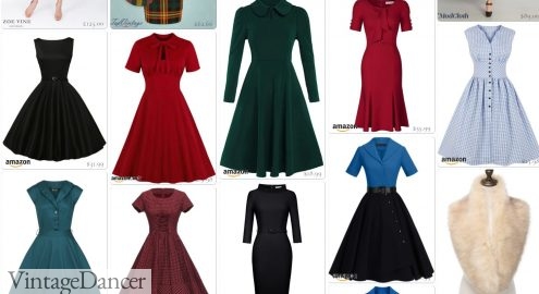 Women Vintage 1950s Dress Trench Jumper Skirt Halter Spaghetti Straps  Classy Fit and Flare Swing A-Line Prom Dress, Black, Small : :  Clothing, Shoes & Accessories
