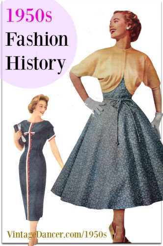 1950s fashion history. Part one of twenty in depth looks at women's and men's fashion of the fifties.