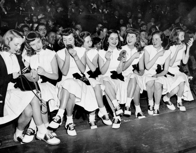 black and white 50s shoes