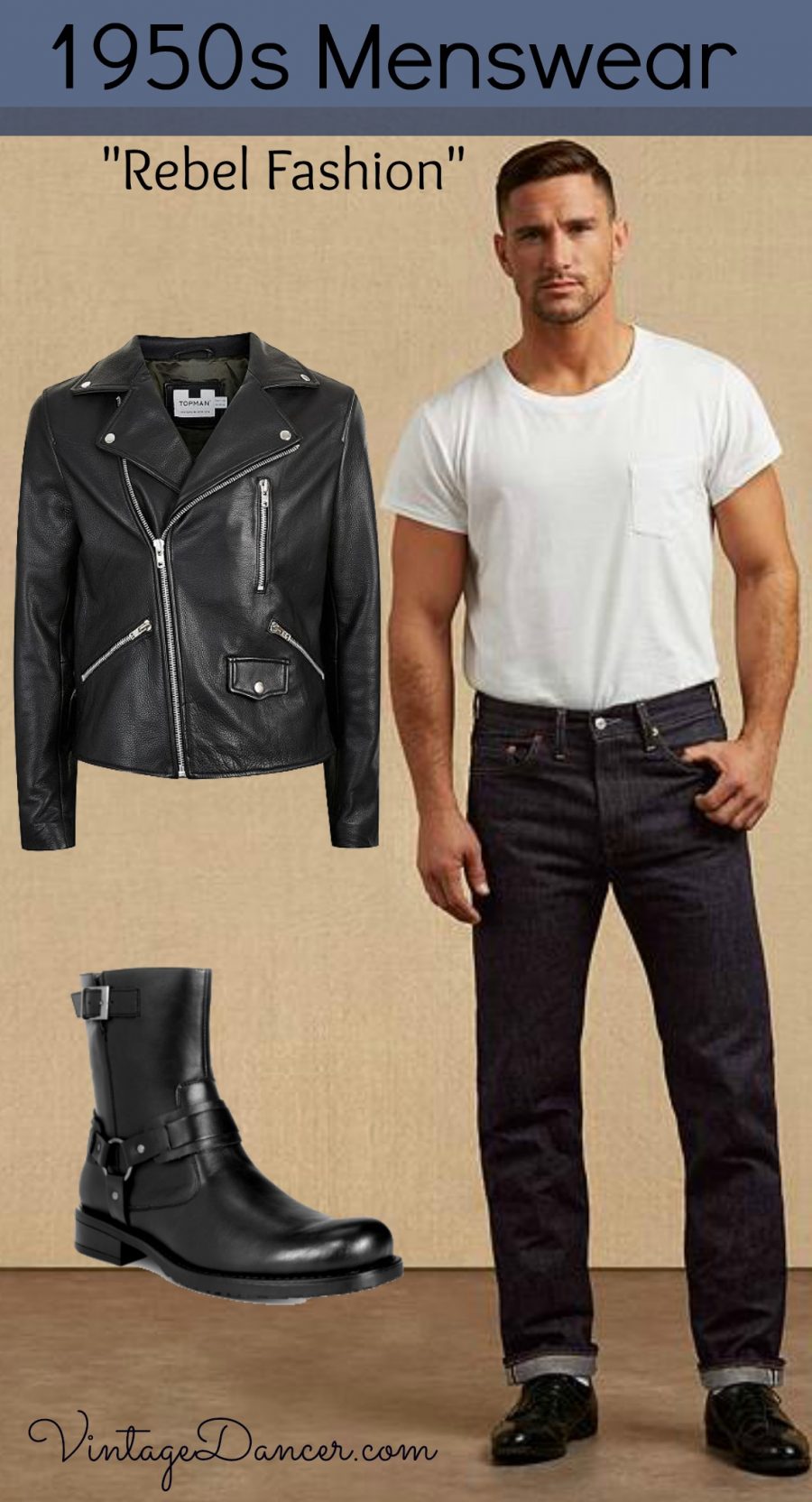 1950s Greaser Rebel Leather James Dean Fashion At Vintagedancer Com 900x1664 