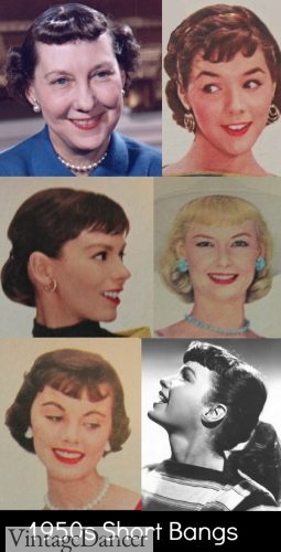 1950s Hairstyles - Bangs or fringe in the 50s