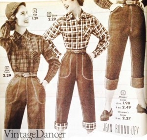 1950s jeans crop pants