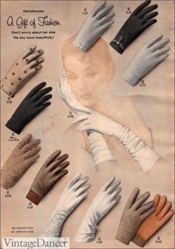 1950s short gloves