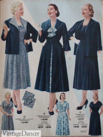 1950s modest, mature, women's dresses