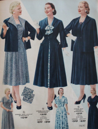 1950s mature mrs women's dresses with jackets blue