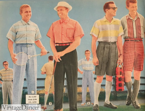 1950s mens sporty, casual outfits