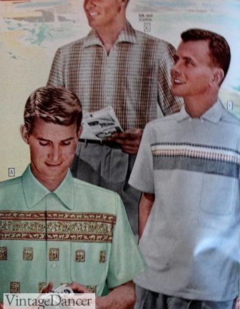 1950s sport shirts mens fashion summer, casual, camp shirt
