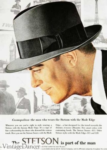 1950s Homburg hat 50s mens hats ad Stetson