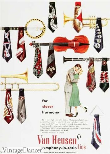 Musical mens ties, 1950s