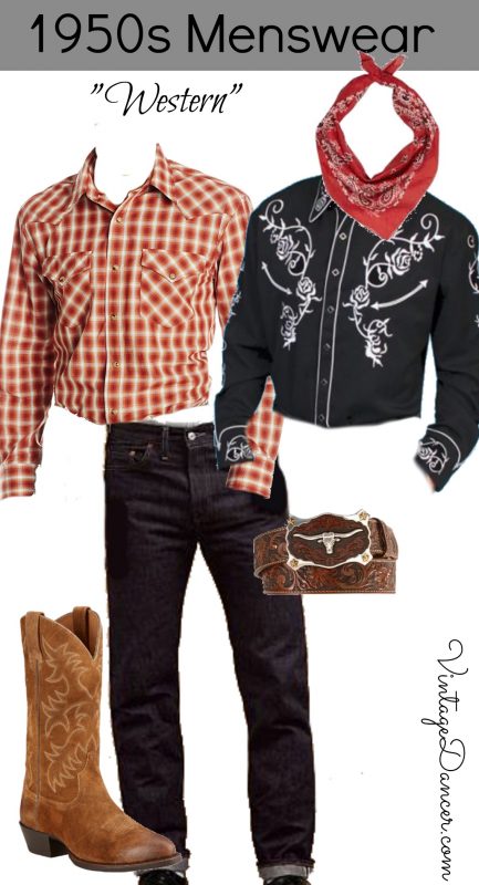 1950s Men’s Outfit Inspiration | Clothing Ideas Western  AT vintagedancer.com
