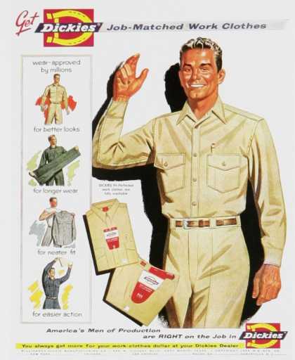 1950s Dickies Men's Work Clothing Ad